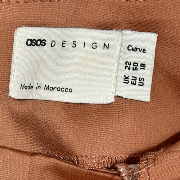 NWT! ASOS Design Curve Maxi Satin Batwing Wrap Waist Gala Formal Dress Sz 18 - Picture 4 of 6